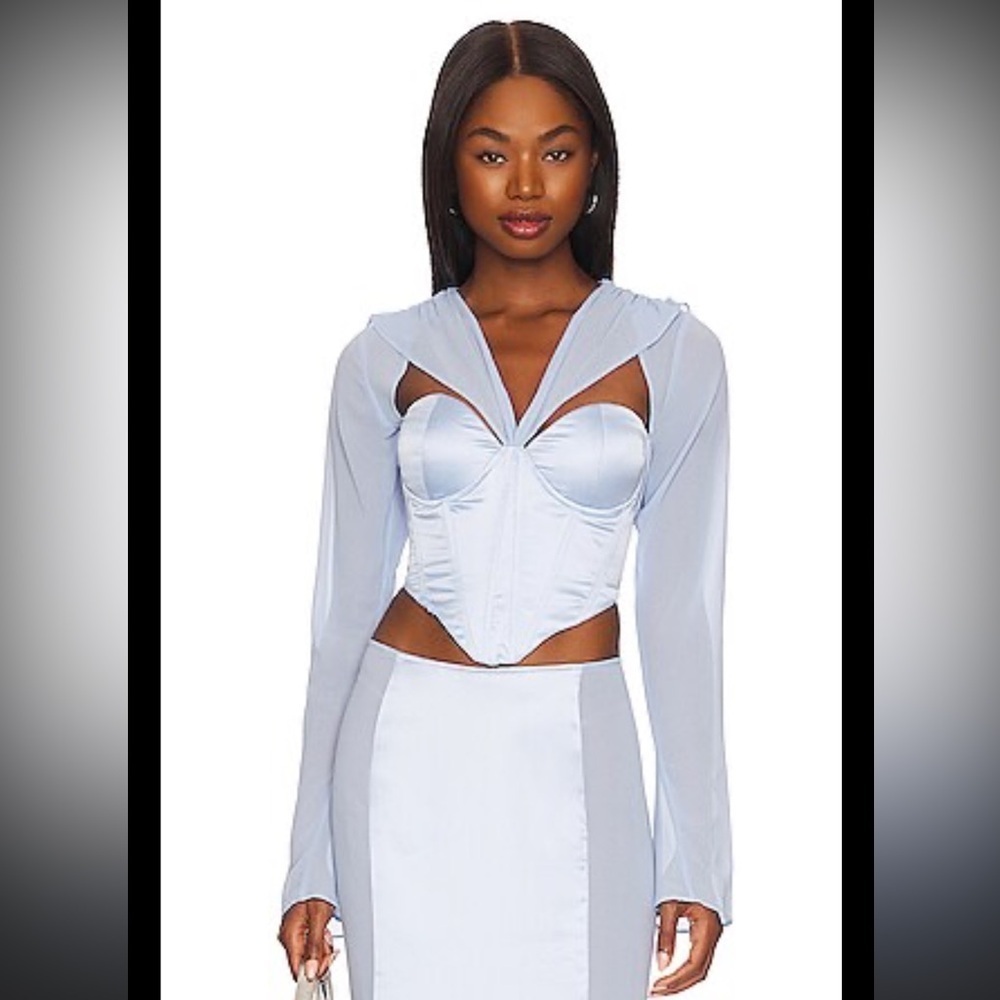 GUIZIO Ravello Corset in Baby Blue, size x-small